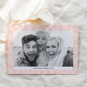 Moderne Liebe Rosa Foto Valentinstag Feiertagskarte