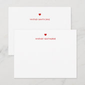 Moderne Liebe Rotes Herz Mitteilungskarte (Vorne/Hinten)