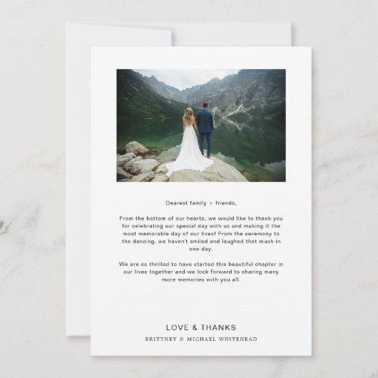 Moderne Liebe Schwarz Dankeskarte (Rückseite)