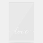 Moderne Liebe Script Custom Foto Akryllische Hochz Acrylschild (Vorderseite)