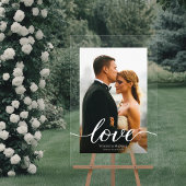 Moderne Liebe Script Custom Foto Akryllische Hochz Acrylschild
