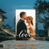 Moderne Liebe Script Custom Foto Akryllische Hochz Acrylschild