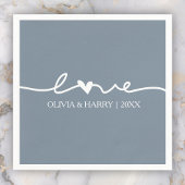 Moderne Liebe Script Dusty Blue Wedding Paper Napk Serviette