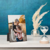 Moderne LIEBE Script Easel Foto Frameless Fotoplatte (Seite)