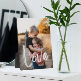 Moderne LIEBE Script Easel Foto Frameless Fotoplatte