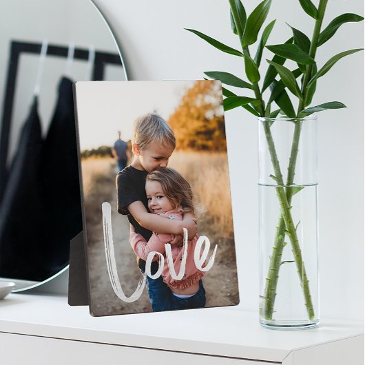 Moderne LIEBE Script Easel Foto Frameless Fotoplatte