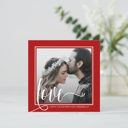 Moderne Liebe Script Foto Valentinstag (Stehend Vorderseite)
