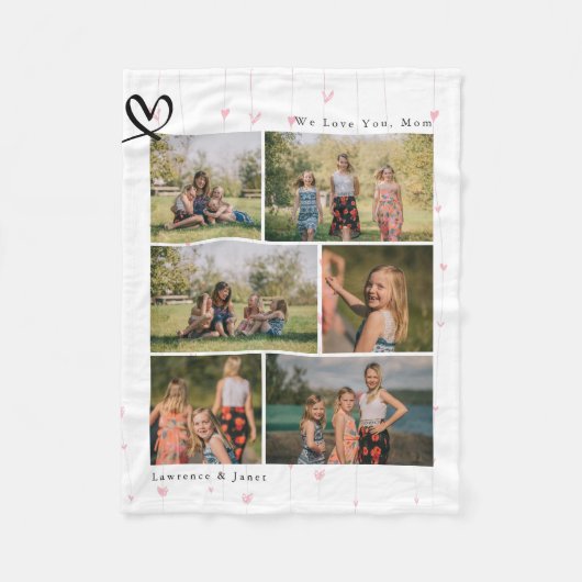 Moderne Liebe Sie Abuela Mama Familienfoto Collage Fleecedecke (Vorderseite)