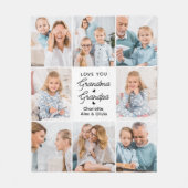 Moderne Liebe Sie Großmutter Opa Custom 8 Foto Fleecedecke (Vorderseite)