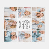 Moderne Liebe Sie Großmutter Opa Custom 8 Foto Fleecedecke (Vorderseite (Horizontal))