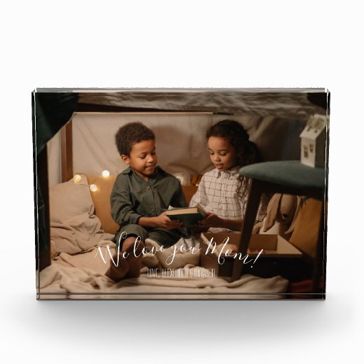 Moderne Liebe Sie Mama Foto Block (Vorderseite)