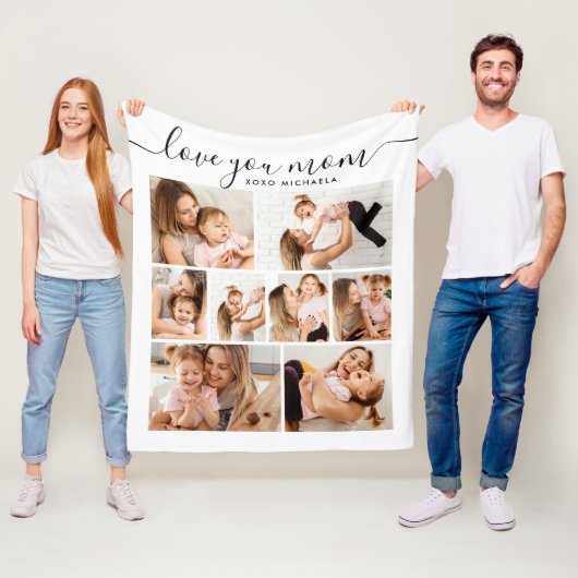 Moderne Liebe Sie Mama/Mama/Mommy 8-Foto Collage F Fleecedecke (Beispiel)