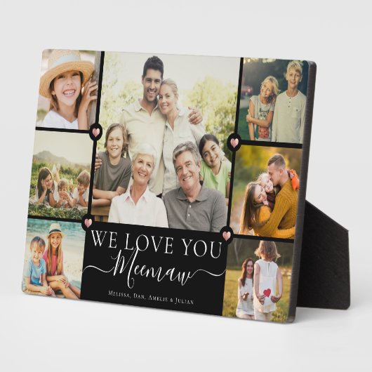 Moderne Liebe Sie Meemaw Familienfoto Collage Pla Fotoplatte (Seite)