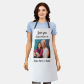 Moderne Liebe Sie Oma Foto Keepake Schürze (Getragen)