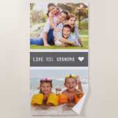Moderne Liebe Sie Oma Fotos Grau Strandtuch (Vorderseite)