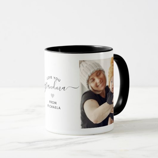 Moderne Liebe Sie Oma/Nana/Granny/Andere 2-Foto Tasse (VorderseiteRechts)