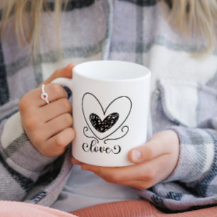 Moderne Liebe Skript Herz Niedlicher Valentinstag  Kaffeetasse