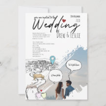 Moderne Liebe Story Timeline Illustriert Hochzeit
