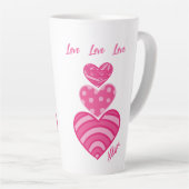 Moderne Liebe Tasse, 3 rosa Herzen Milchtasse (Rechte Ecke)