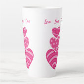 Moderne Liebe Tasse, 3 rosa Herzen Milchtasse (Vorderseite)