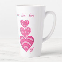 Moderne Liebe Tasse, 3 rosa Herzen Milchtasse