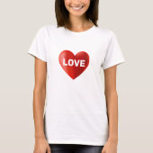 Moderne LIEBE Text und Herz T-Shirt (Vorderseite)