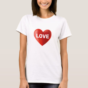 Moderne LIEBE Text und Herz T-Shirt