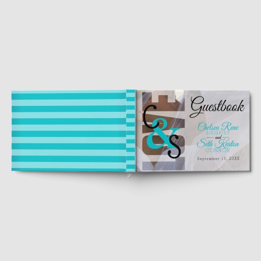 Moderne Liebe - Türkis Wedbook Gästebuch (Voll)