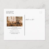 Moderne Liebe Typografie Foto Save the Date Ankündigungspostkarte (Rückseite)