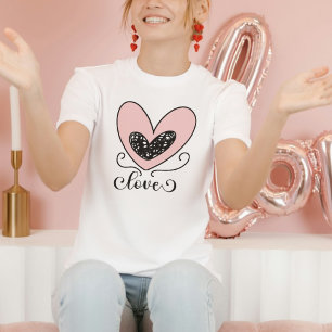 Moderne Liebe Typografie Niedlich Hearts Valentins T-Shirt