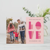 Moderne Liebe Typografie Valentinstag Foto Feiertagskarte (Stehend Vorderseite)