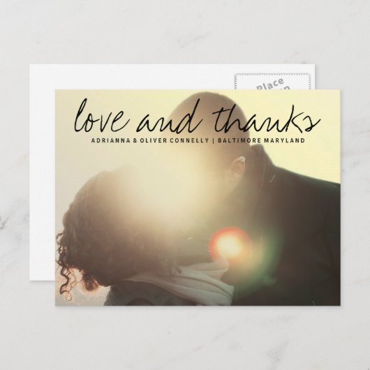 Moderne Liebe und Dank | Couple Foto2 Postkarte (Vorne/Hinten)