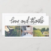 Moderne Liebe und Dank drei Hochzeiten FotoCollage Dankeskarte (Vorne/Hinten)