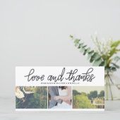 Moderne Liebe und Dank drei Hochzeiten FotoCollage Dankeskarte (Stehend Vorderseite)