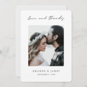 Moderne Liebe und dank Foto Borders Wedding Dankeskarte (Vorne/Hinten)