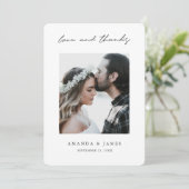 Moderne Liebe und dank Foto Borders Wedding Dankeskarte (Stehend Vorderseite)