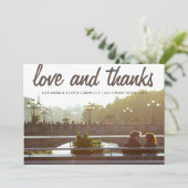 Moderne Liebe und Dank | Foto Dankeskarte (Stehend Vorderseite)