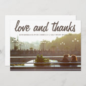 Moderne Liebe und Dank | Foto Dankeskarte (Vorne/Hinten)