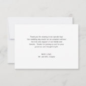 Moderne Liebe und Dank Foto Einfache Hochzeit Dankeskarte (Rückseite)