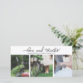 Moderne Liebe und dank handgeschriebener Hochzeit Dankeskarte (Stehend Vorderseite)