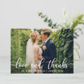 Moderne Liebe und Dank | Hochzeitsszenario Foto Vi Dankeskarte (Stehend Vorderseite)