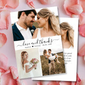Moderne Liebe und dank Script Collage Wedding Dankeskarte