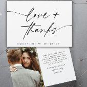 Moderne Liebe und dank Script Heart Foto Wedding Dankeskarte