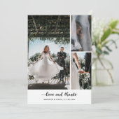 Moderne Liebe und dank Script-Hochzeitsskripten Fo Dankeskarte (Stehend Vorderseite)