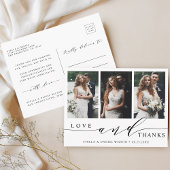 Moderne Liebe und danke 3 Foto Wedding Vielen Dank Postkarte