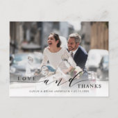 Moderne Liebe und danke Hochzeit Foto Vielen Dank Postkarte (Vorderseite)