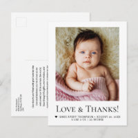Moderne Liebe und Dankeschön Baby-Foto-Geburtsankü