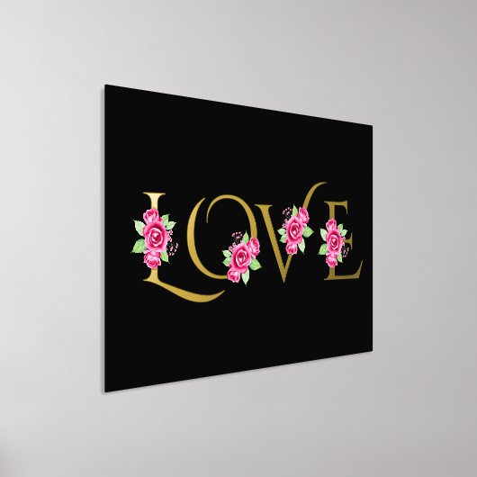 Moderne "Liebe" und rosafarbene Rosenblüten Foliendrucke (Ablage )