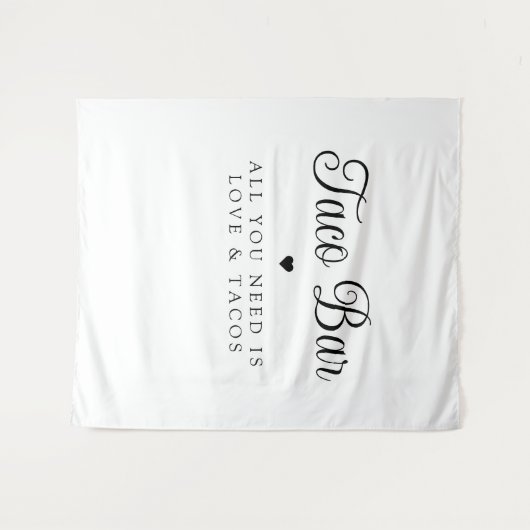 Moderne Liebe und Tacos Bridal Fiesta-Zeichen Wandteppich (Vorderseite (Horizontal))