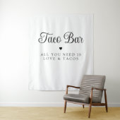 Moderne Liebe und Tacos Bridal Fiesta-Zeichen Wandteppich (Beispiel)